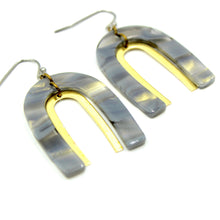 Gray Shimmer U Earrings