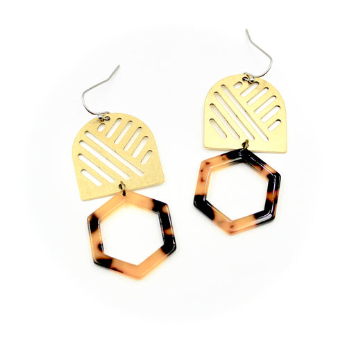 Hexagon Cutout Earrings