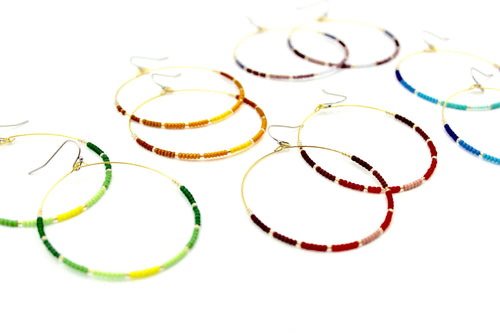 Seed Bead Hoops - Ombré