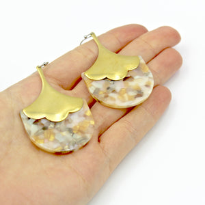 Petal Drop Earrings - White