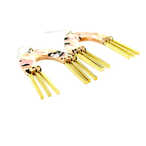 Pink Tassel Arch Earrings