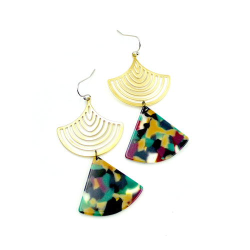 Multicolor Fan Earrings