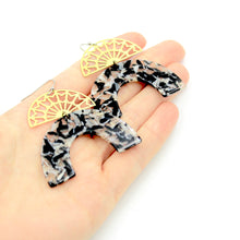 Black Marbled Cutout Earrings