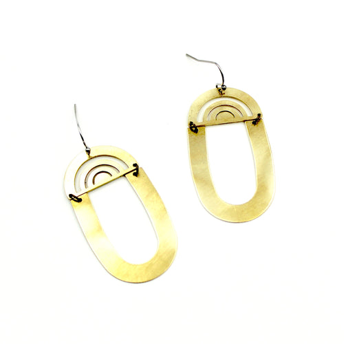 Oblong Rainbow Earrings