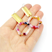 Colorful Hexagon Earrings