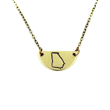 'GA' Mini Half Moon Necklace