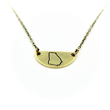 'GA' Mini Half Moon Necklace
