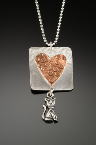 Heart Necklace - Cat