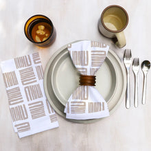 Cotton Dinner Napkins with Zigzag Squares