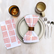 Cotton Dinner Napkins with Zigzag Squares