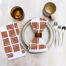 Cotton Dinner Napkins with Zigzag Squares
