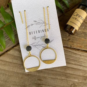 Gold Threader Diffuser Earrings - Geometric Circle