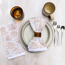 Cotton Dinner Napkins with Small Clover Flowers