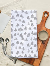 Holiday Evergreens Print Tea Towel