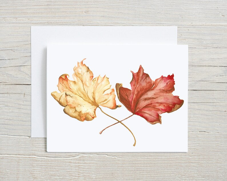 2 Leaves Greeting Card