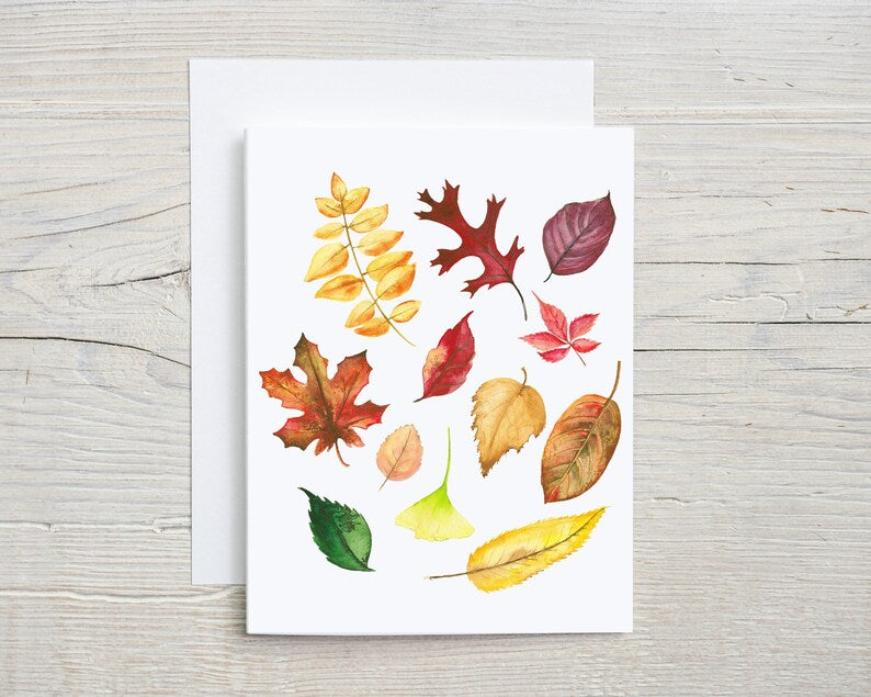 Mixed Leaves Greeting Card