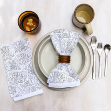 Cotton Dinner Napkins with Small Clover Flowers