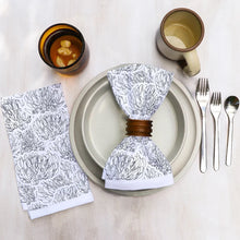 Cotton Dinner Napkins with Small Clover Flowers