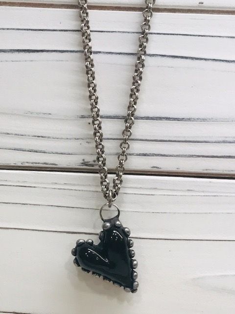 Black Dotted Heart