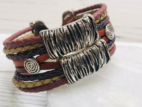 Double silver slider with braided cord