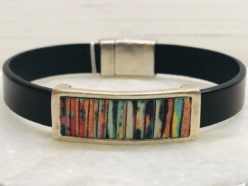 Brown leather bracelet