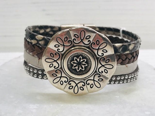 Grey multi strand bracelet