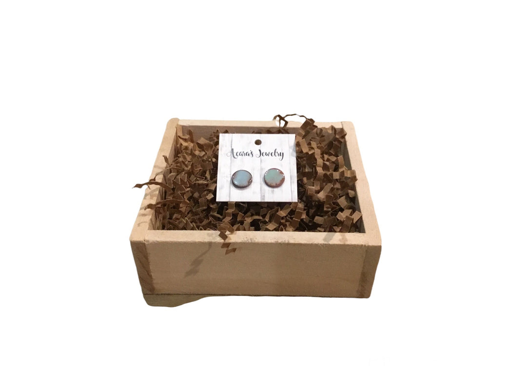 Light Blue Enameled studs