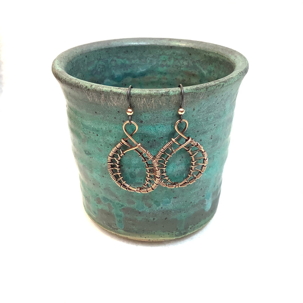 Layered Teardrop Copper Earrings