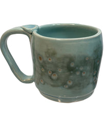 Teal Spotted Mug with Handle