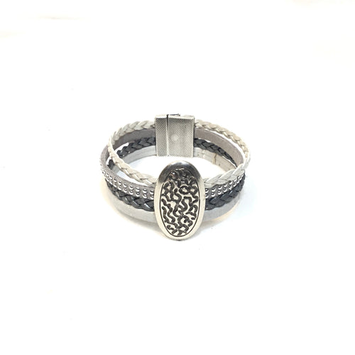 Oval Silver Slider and Magnet