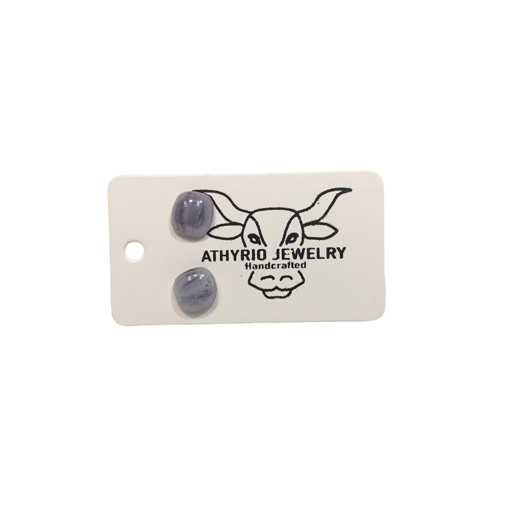 Lilac Fused Glass Studs