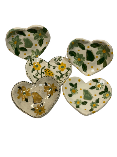 Georgia Heart Dish (Green/Yellow)