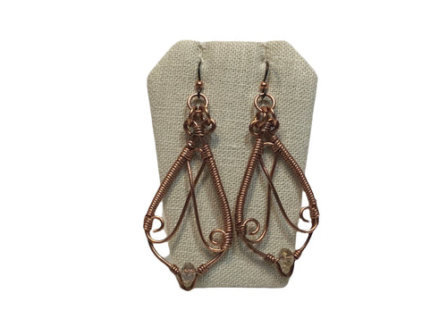 Circle Twist Copper Earrings