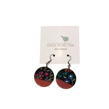 Circle Floral and Pink Earrings