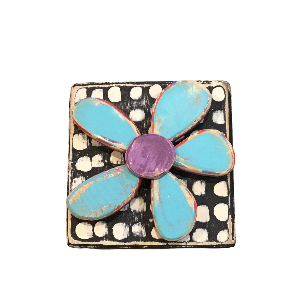 Black Flower--Polka Dot