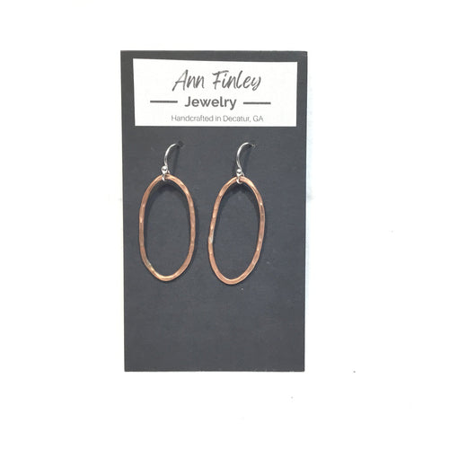 Oval Copper Hoops