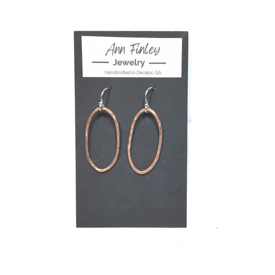 Oval Copper Hoops