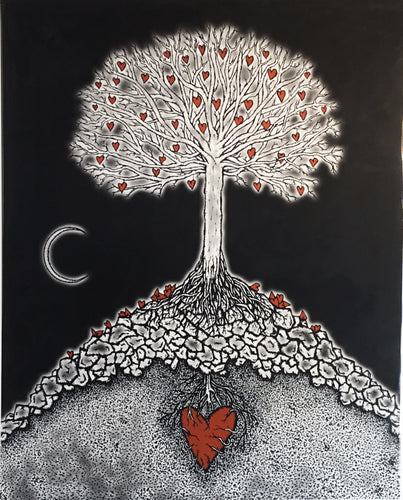 Night at the great tree, creatures of the heart