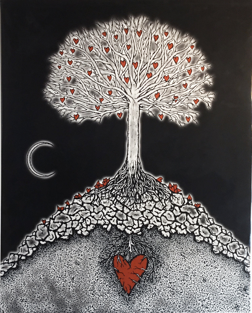 Night at the great tree, creatures of the heart