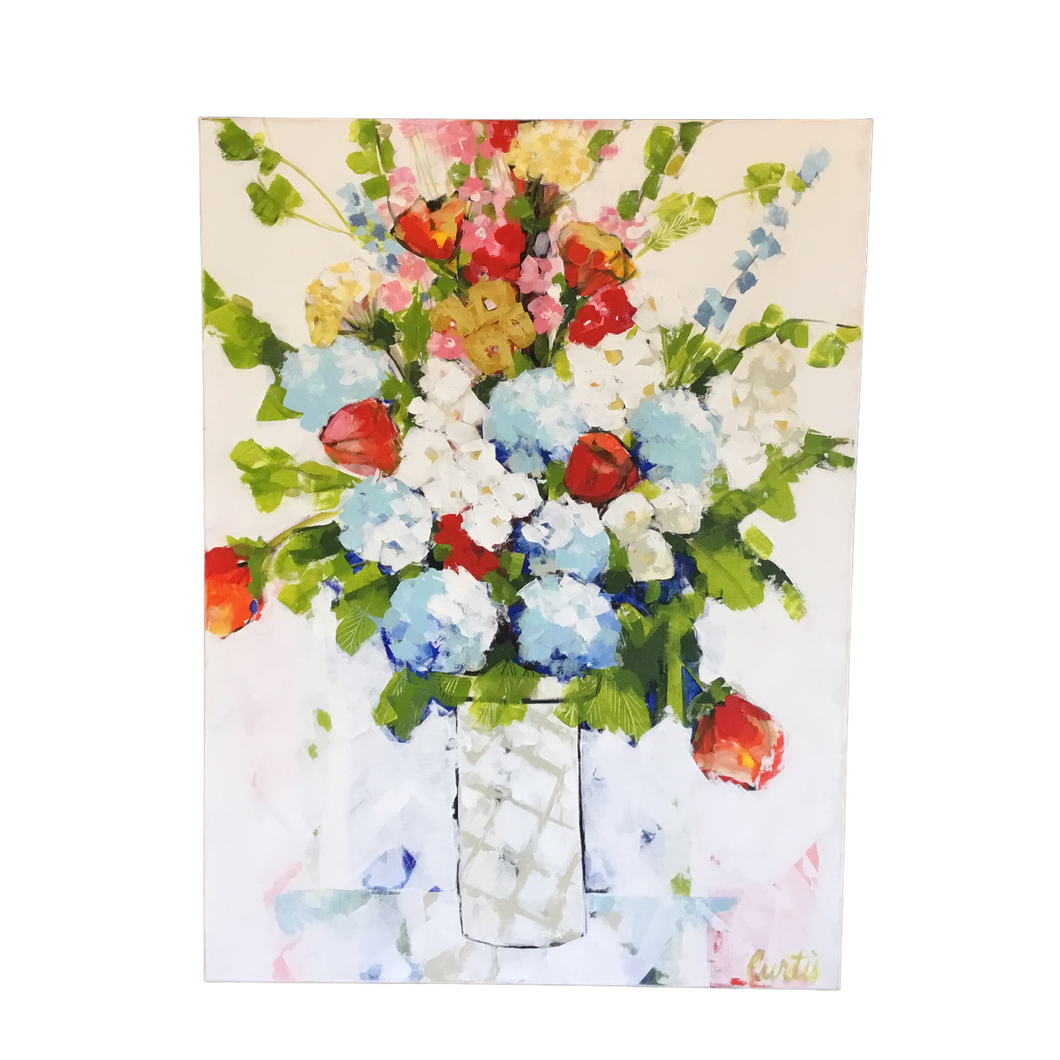 Floral in Rectangle Vase