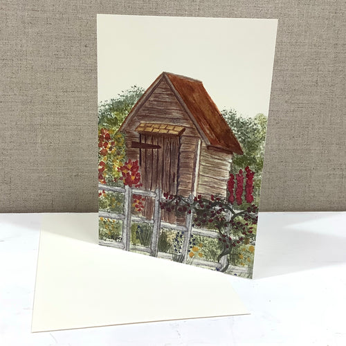 Garden Shed Watercolor Card