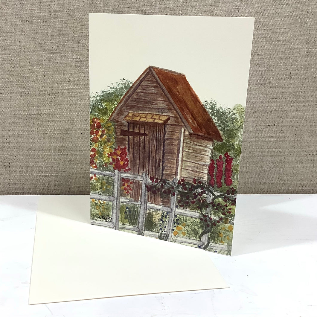 Garden Shed Watercolor Card