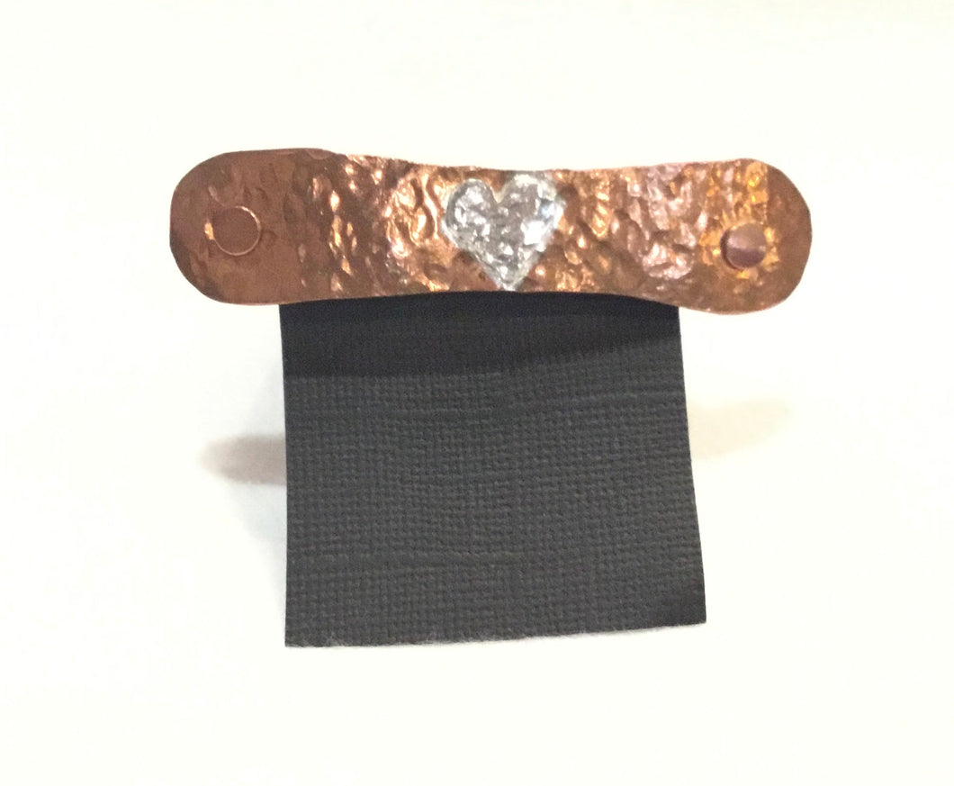Copper Hair Clip with Heart