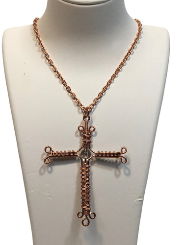 Cross with Clear Quarts Necklace