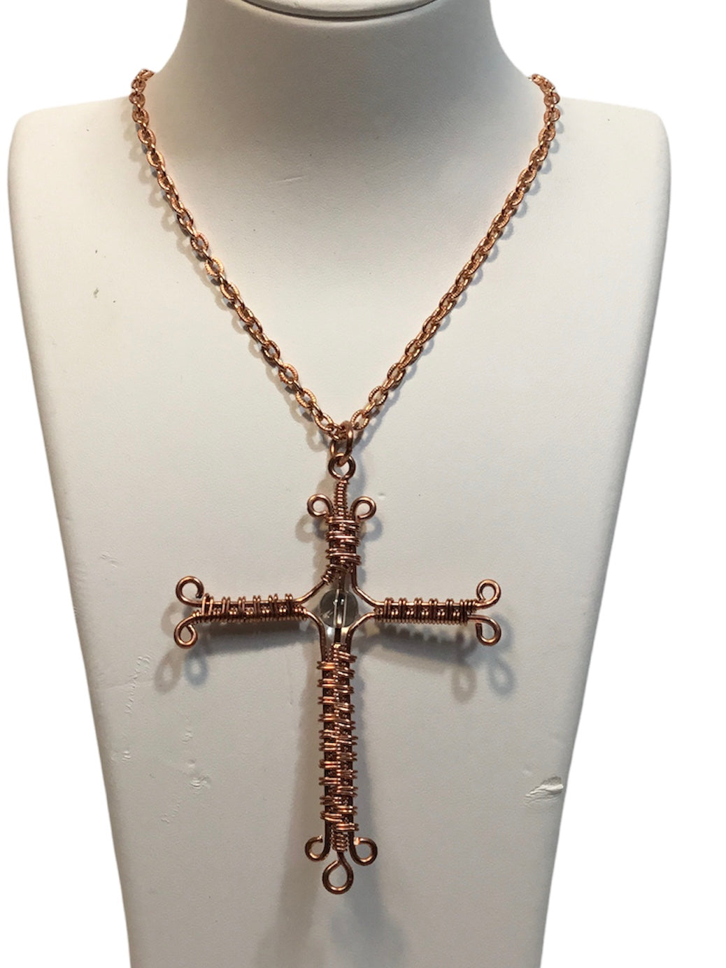 Cross with Clear Quarts Necklace