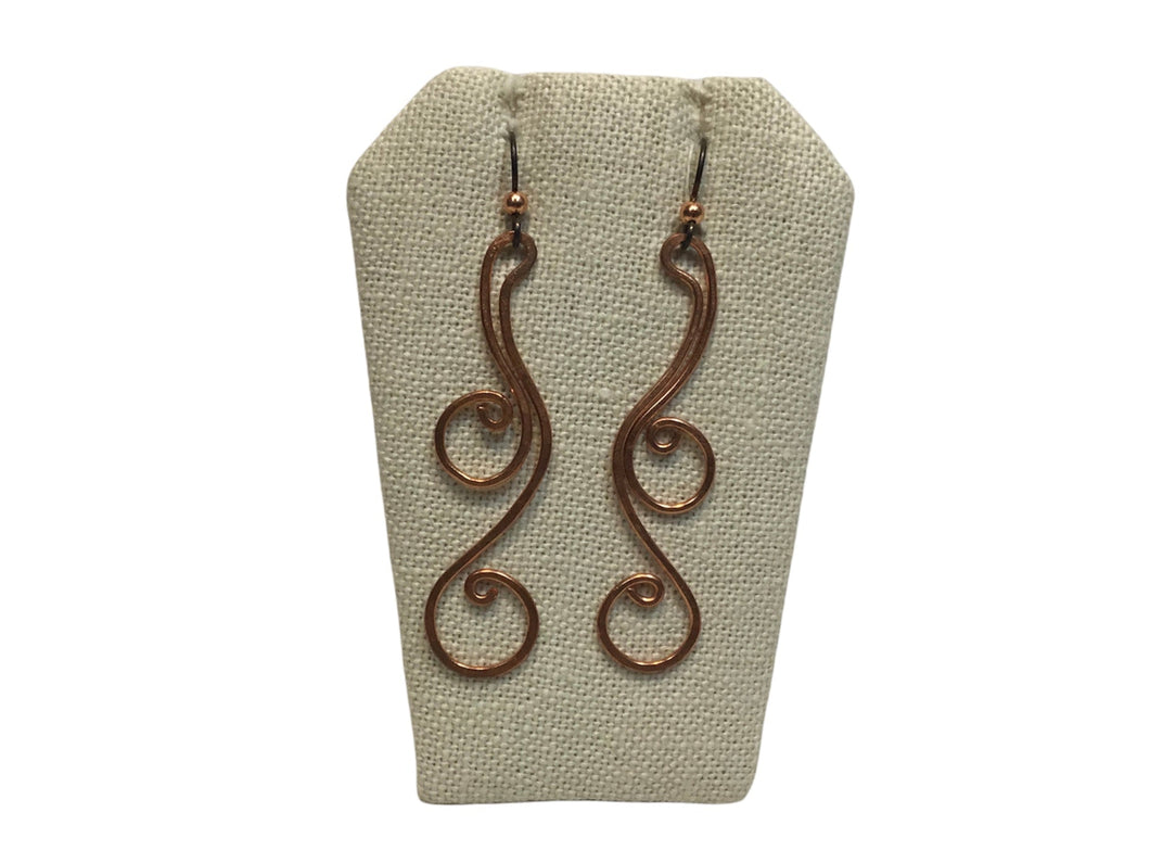 Double Swirl Long Earrings