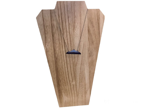 Navy blue and light blue mountain necklace - 16 inch