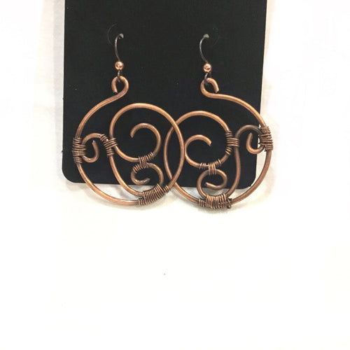Complex Spiral Copper Earrings