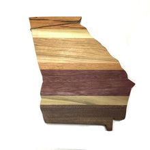 Georgia Shaped Multi Tone Wood Cutting Board