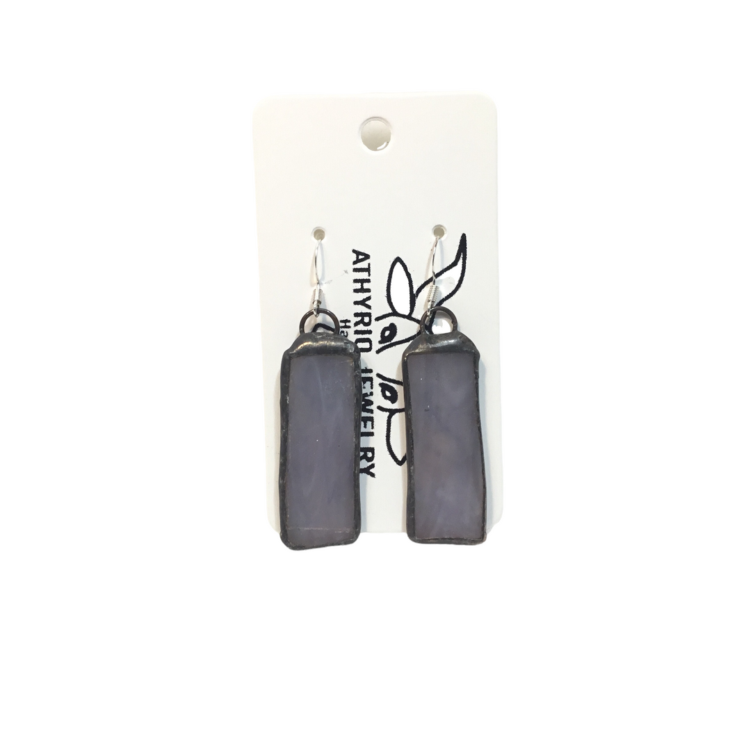 Light Lavender Stained Glass Earrings